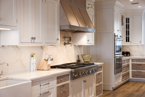 This is a picture of a silver Thermador range/stove cooktop from a kitchen in Remsenburg New York