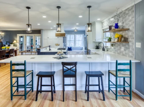 Blue and White Kitchen Design