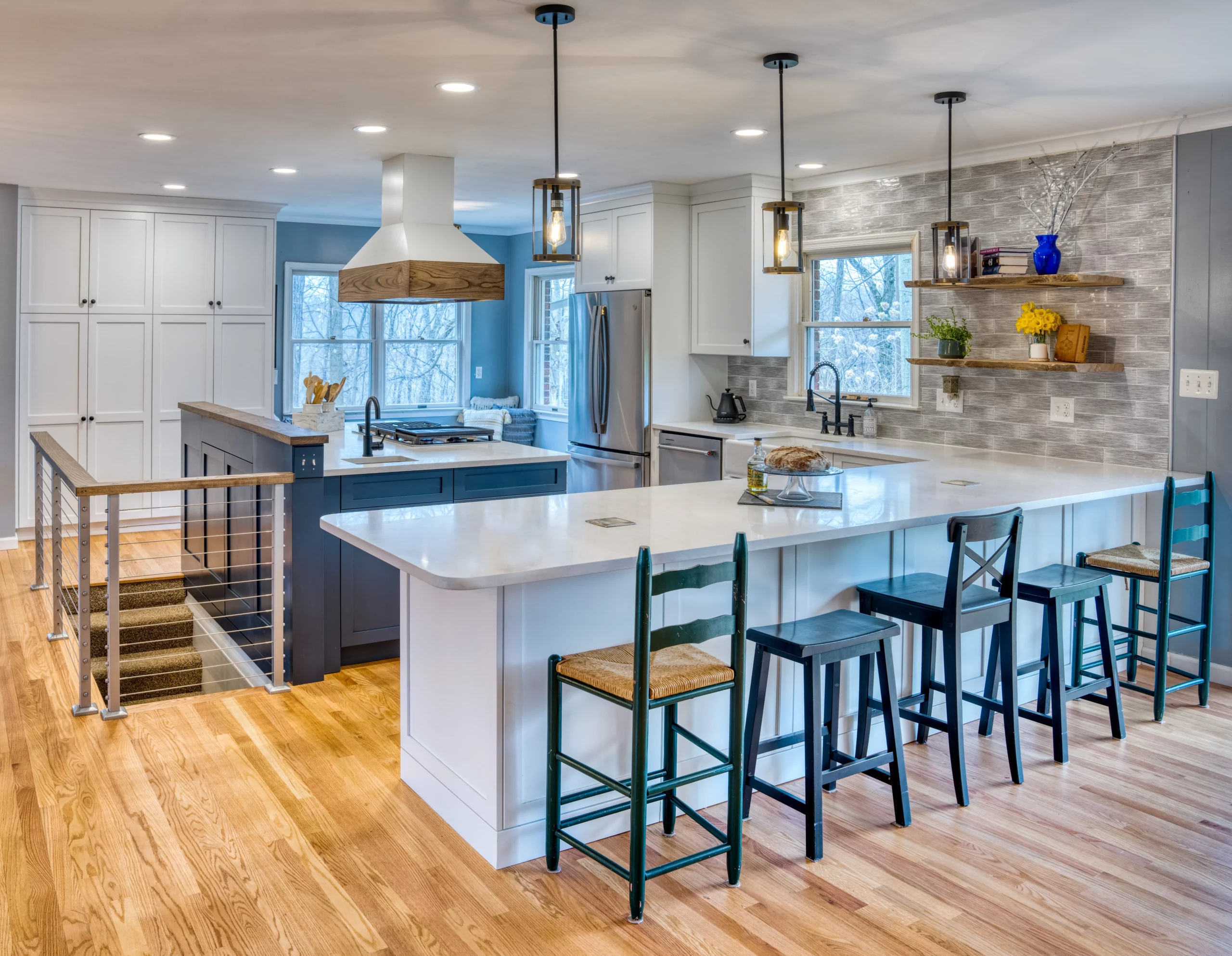 Blue and White Kitchen Design Forest Hill, MD