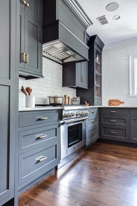 Closed kitchen drawers and stainless steel Thermador range Summit, NJ