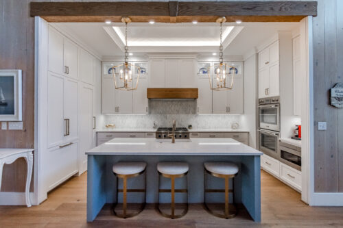 blue kitchen cabinets