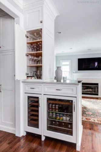 Hard maple wine glass cabinets and wine coolers Madison, New Jersey