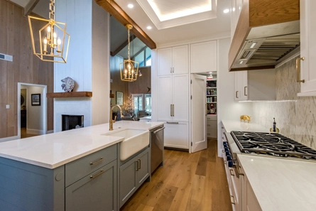 Kitchen Island Cabinets Painted Benjamin Moore Brewster Gray in South Carolina