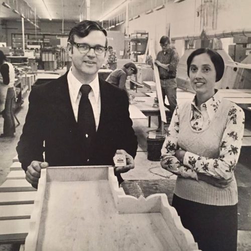 Kountry Kraft Custom Cabinetry Founders Elvin Sr. and Helen Hurst in the original shop location of Newmanstown, Pennsylvania