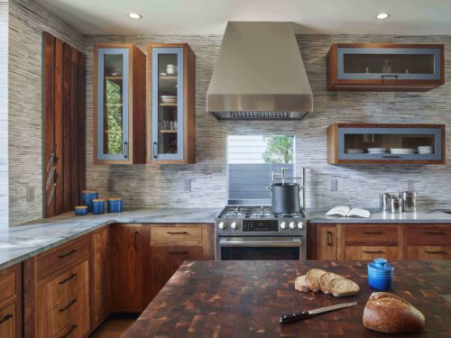 Walnut Wood Kitchen Cabinets for a kitchen remodel located in Princeton, New Jersey