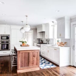 Kitchen with Natural Walnut Kitchen Island cabinetry Summit, NJ