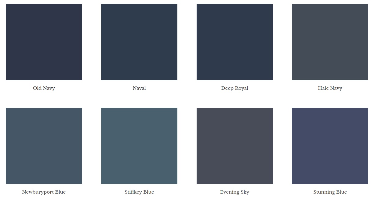 Navy Color Shades for Custom Painted Cabinets Crafted by Kountry Kraft