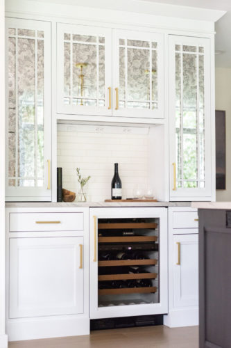 Sub Zero Undercounter Wine Storage-Panel Ready in white kitchen