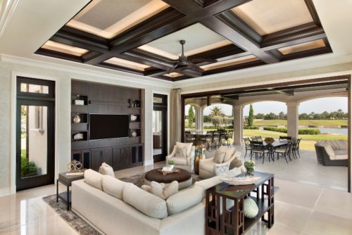 Custom Entertainment Center Featuring our Cabinetry and Shelving is the Focal Point of the Family Room 