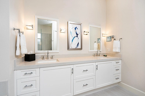 Two Sink Built In Bathroom Vanity