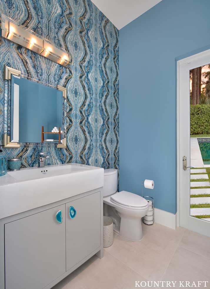 Agate Cabinets in Naples, Florida for a Spa-Like Pool Bathroom