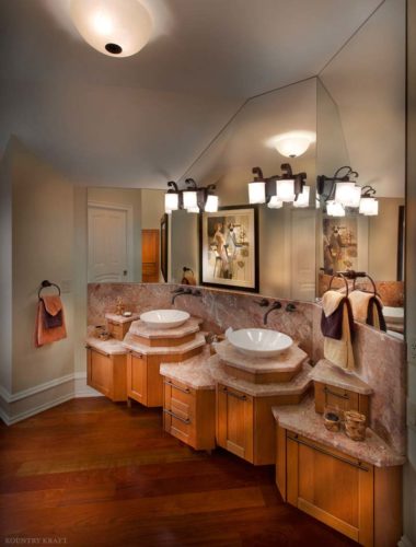 Bathroom vanity and custom bath cabinetry with two sinks Chester Springs, PA