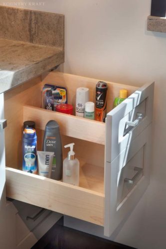Open sink drawer with hygiene products inside Myerstown, PA