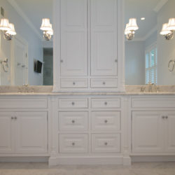 Double sink vanity with painted cabinetry North Haledon, NJ