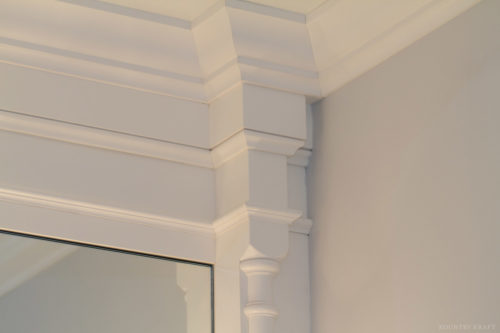 Close up of pilaster detail of bathroom cabinetry North Haledon, NJ