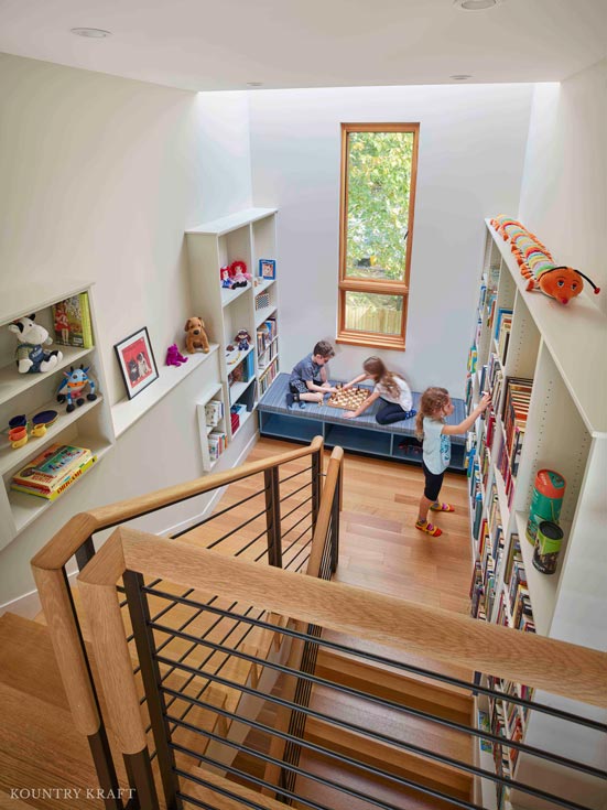 Custom Bench Cabinets for an at home library in Princeton, New Jersey