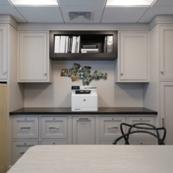 Built in cabinets in HR executive office with select features
