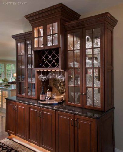 Butler's pantry with glass panel cabinet doors Enola, PA