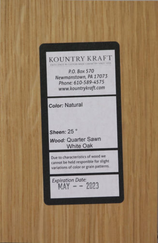 Natural 25 Quarter Sawn White Oak