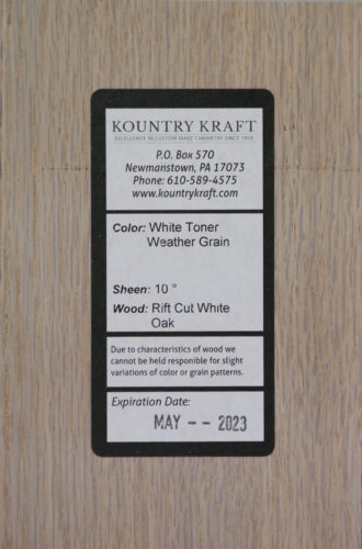 White Toner Weather Grain 10 Rift Cut White Oak