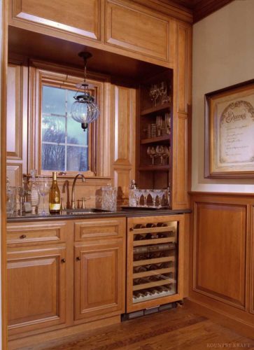 Custom Cherry Cabinets with wine storage in Media, PA