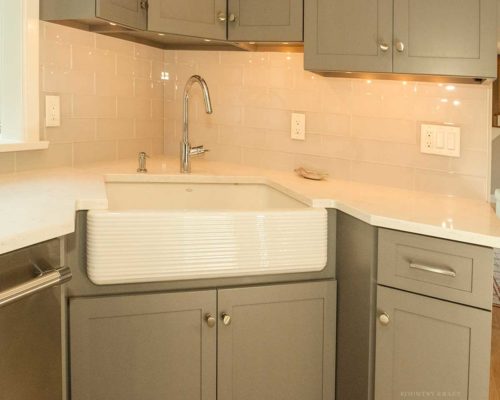 Cinder maple cabinets with under cabinet lighting and sink Wyckoff, NJ