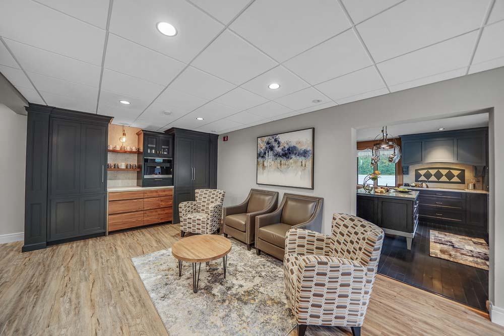 lobby furniture in commercial foyer area