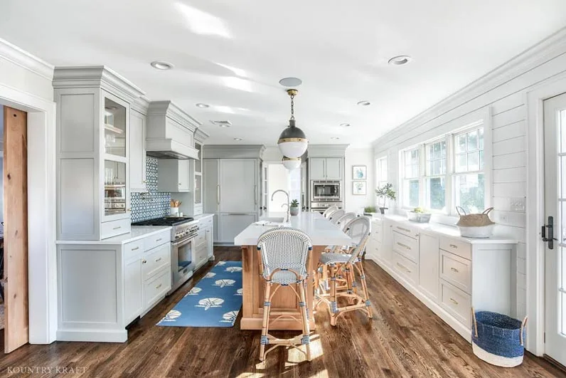 Coventry Gray Kitchen Cabinets for a home located in Chatham, New Jersey