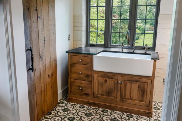 Reclaimed Wood Master Bath Vanity Storage Trend