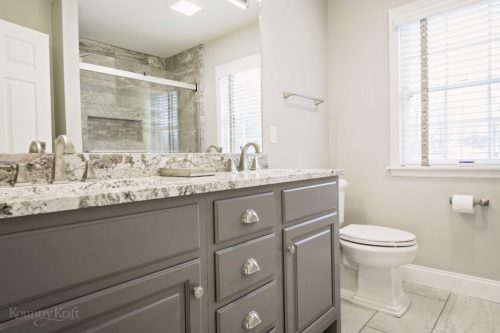 Cinder Painted Cabinets for a hall bath in Wyomissing, PA