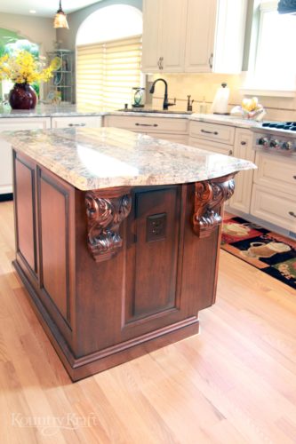 Custom Made Kitchen Cabinets for a kitchen island in Chester Springs, PA