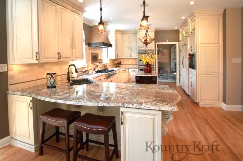 U Kitchen Layout with Traditional Cabinetry