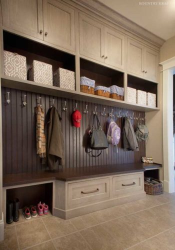 Custom mudroom cabinets, hooks, and shelf space Ellicott City, MD