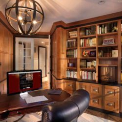 Study with desk, chair, and bookshelves Bethesda, MD