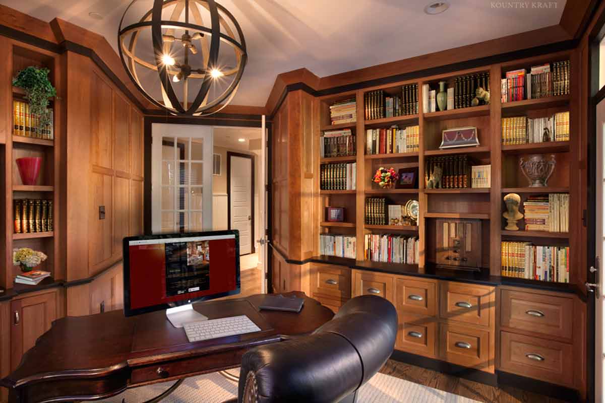 Study with desk, chair, and bookshelves Bethesda, MD