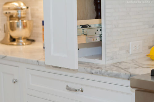 Pullout spice cabinet conceled within mantle hood North Haledon, NJ