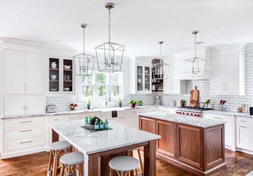 Custom Kitchen Cabinetry for a Kitchen with Two Islands