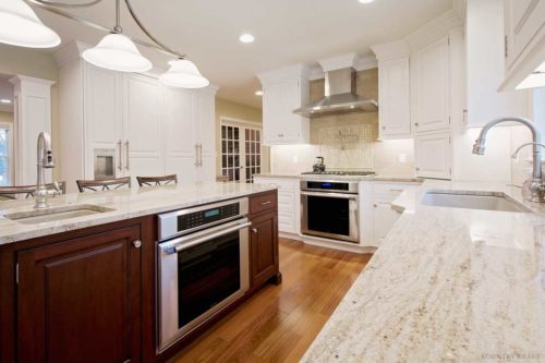 Chantilly Lace Painted Cabinets and island with built in ovens Wyomissing, PA