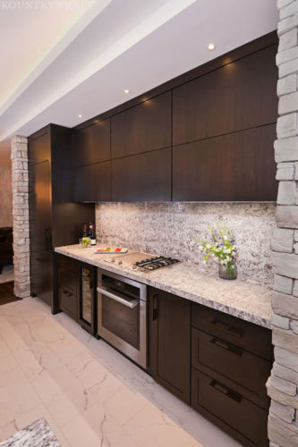 Custom Wet Bar Cabinetry in an Evalia Designs Mini Bar Design for this Month's Designer's Spotlight