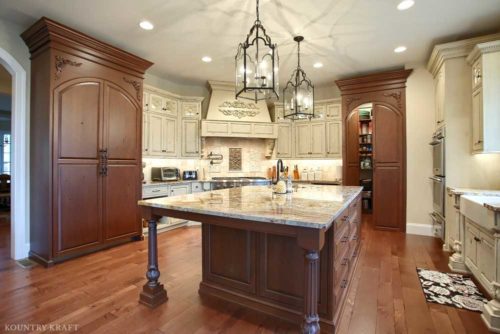 Distressed Kitchen Cabinets custom crafted for a large kitchen located in Mohnton, Pennsylvania