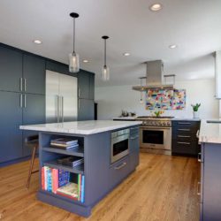 Custom French Beret Cabinets Crafted in a U Shaped Kitchen for a home in Walnut Creek California