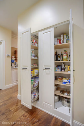 Custom Built In Hallway Pantries with Paint and Glaze Finish in Wernersville, Pennsylvania