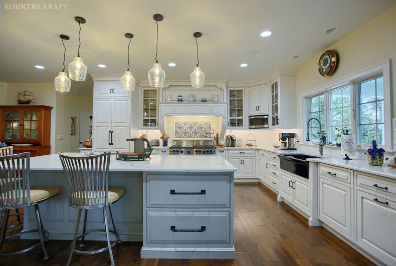 Glazed Kitchen Cabinets custom crafted for a traditional kitchen located in Wernersville, Pennsylvania