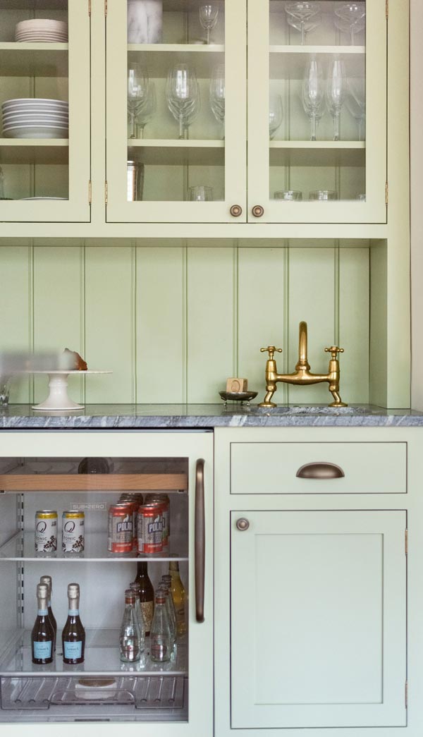 Painted Kitchen Cabinets to match Farrow and Ball Cooking Apple Green