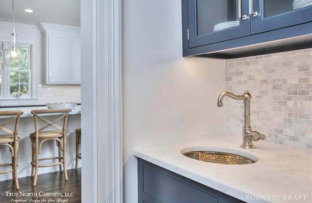 Hale Navy Butlers Pantry Cabinetry for a home located in Darien, Connecticut