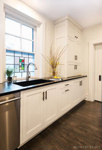 Counter with sink, dishwasher, and hard maple cabinetry, Pittsburgh, PA