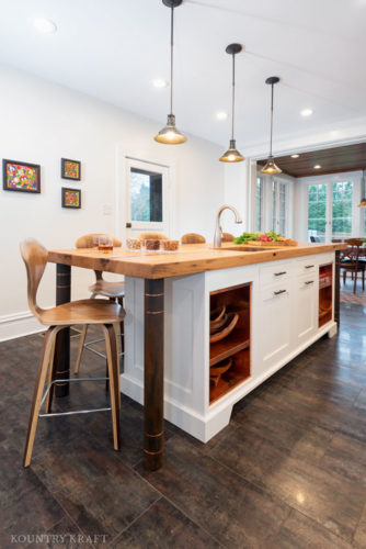 Hard maple kitchen island with built in undermount sink Pittsburgh, PA