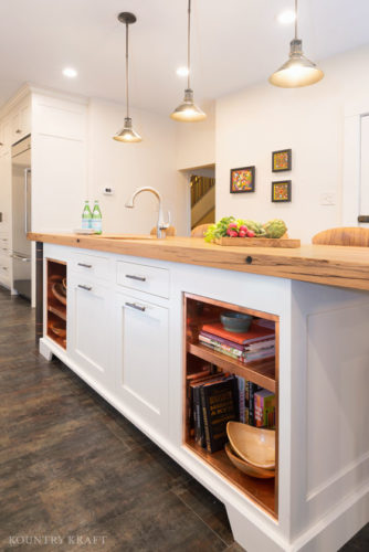 Kitchen island with closed and open cabinets Pittsburgh, PA