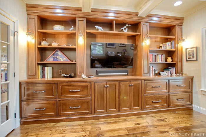 Karamel Study Cabinets features open shelves and cabinets in Wernersville, Pennsylvania