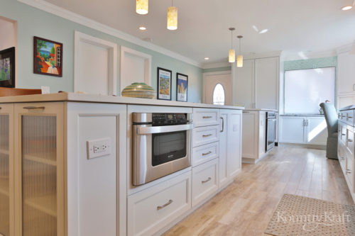 Transitional White Cabinets kitchen island in Venice, Florida